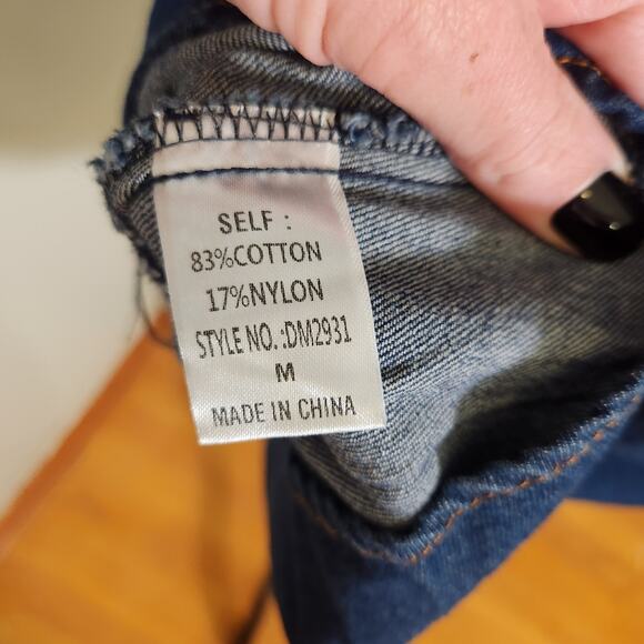 DAY + MOON Denim Mini Dress with Ruffle Hem, Size Medium - Picture 12 of 13